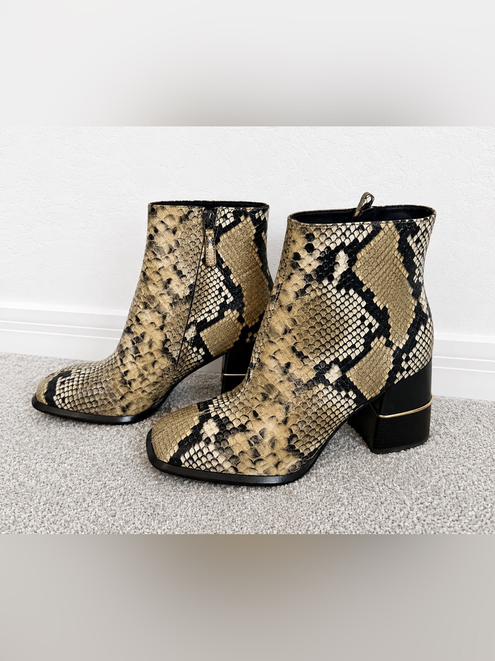 NWOT Tory Burch Ruby Python Embossed Leather Ankle Boots size 8